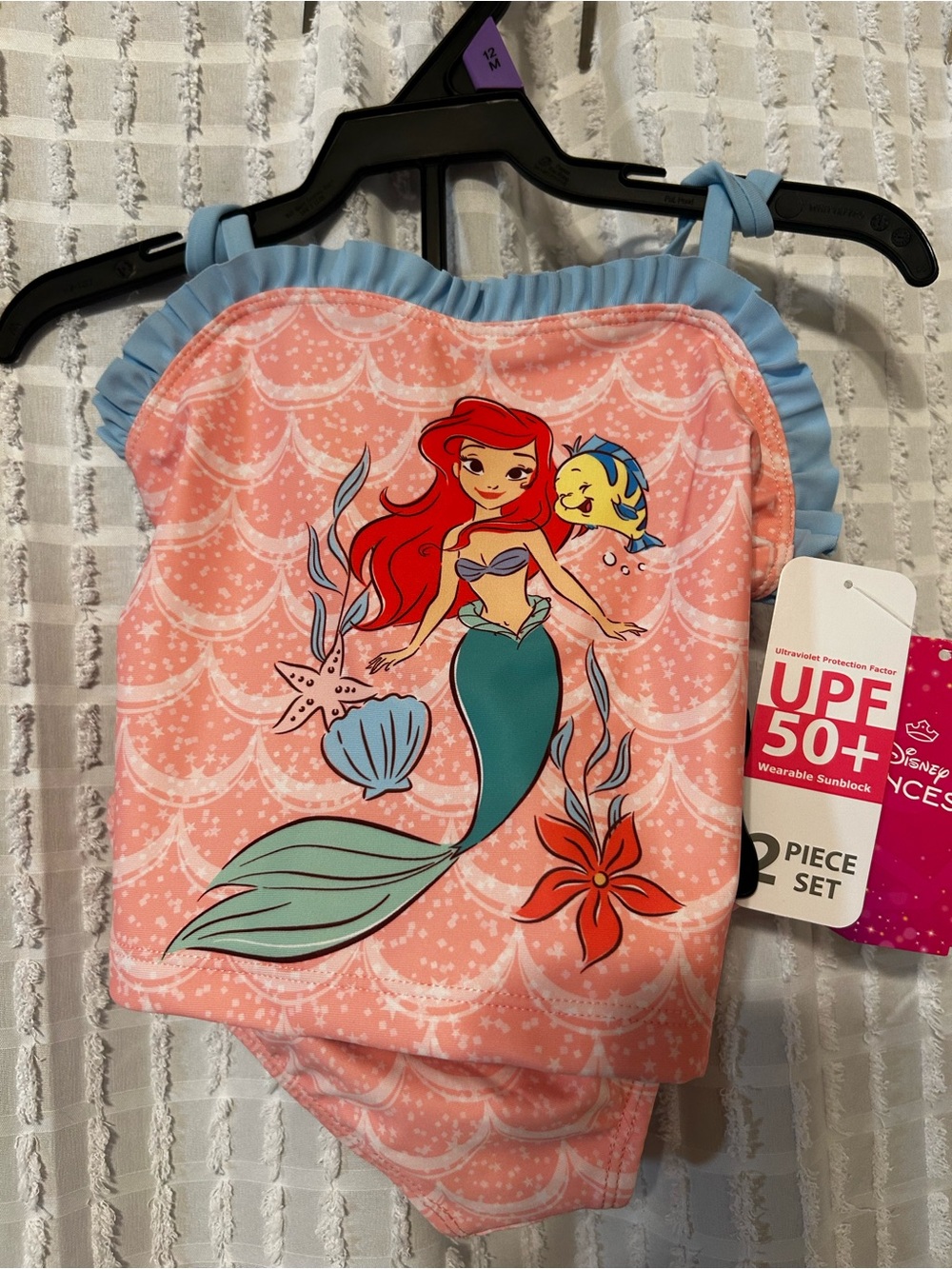 Disney Princess Ariel 2T The Little Mermaid 2PC Tankini Swimsuit UPF 50+ Pink